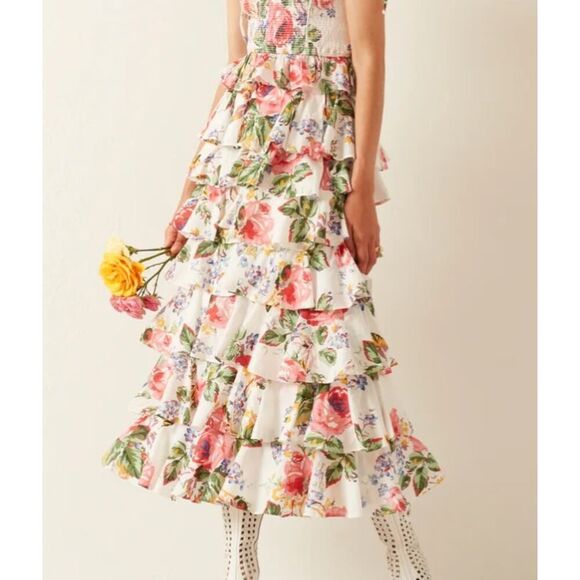 Alix of Bohemia Tasha Rose Ruffle Skirt NWT Sz. S - Picture 1 of 9